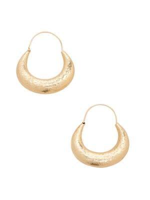 Sole Society Updated Textured Fashion & Stones Hoop Earrings