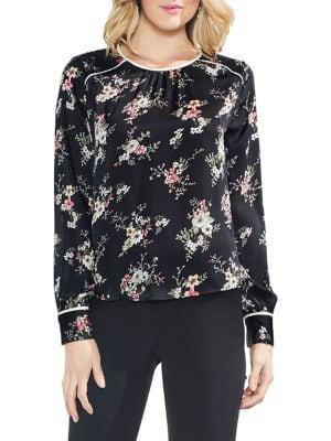 Vince Camuto Estate Jewels Floral Long-sleeve Blouse