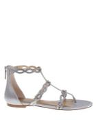 Belle Badgley Mischka Quest Metallic Satin Strappy Sandals