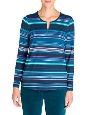 Olsen Striped Long Sleeve Top