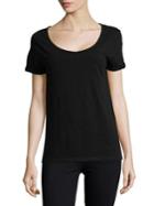 Lord & Taylor Scoopneck Roll-sleeve Tee