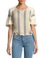 Free People Babes Striped Blouse