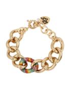 Betsey Johnson Rainbow Connection Pave Chain Link Bracelet