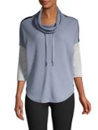 Calvin Klein Performance Cowl-neck Waffle-knit Top