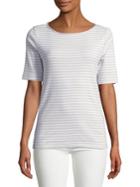 Jones New York Cotton Elbow-sleeve Top