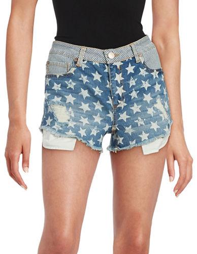 Design Lab Lord & Taylor Stars And Stripes Jean Shorts