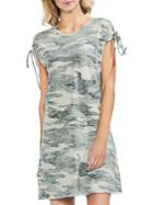 Vince Camuto Shoulder-tie Camo Print Dress