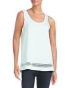 Lord & Taylor Petite Embroidered Cotton Tank