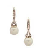Ralph Lauren Faux Pearl & Crystal Drop Earrings