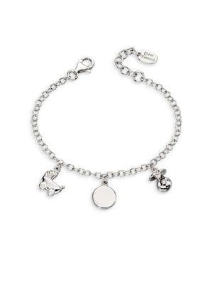 D For Diamond .925 Sterling Silver And Diamond Charm Bracelet
