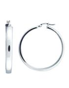Lord & Taylor 14kt. White Gold Polished Hoop Earrings
