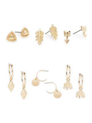 Design Lab Lord & Taylor Set Of Six Assorted Stud And Drop Earrings