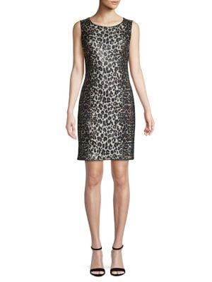 Vince Camuto Cheetah-print Sleeveless Dress