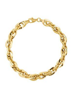 Lord & Taylor 14k Yellow Gold Twist Links Bracelet