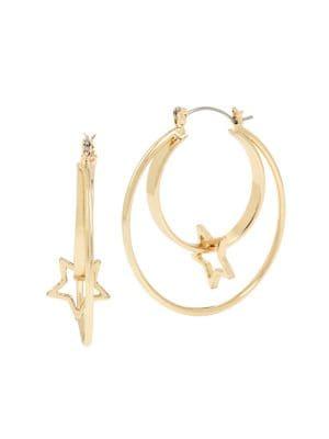Bcbgeneration Beachcomber Goldtone Star Double Row Hoop Earrings