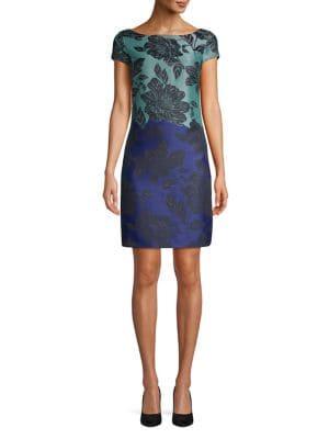 Vince Camuto Cap-sleeve Jacquard Shift Dress