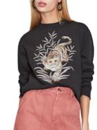 Miss Selfridge Embroidered Tiger Sweatshirt