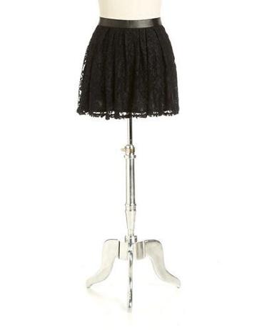 Jessica Simpson Lace &#38; Faux Leather Skater Skirt