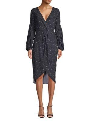 Cooper St Dotted Bishop-sleeve Dress