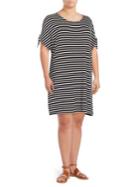 Calvin Klein Plus Striped Tie-accented Shift Dress