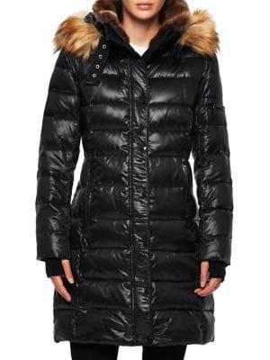 S13 Uptown Faux Fur-trimmed Down Coat