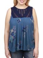 Lucky Brand Plus Floral Printed Top