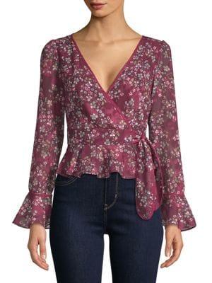 Finders Honeydew Flutter Wrap Blouse