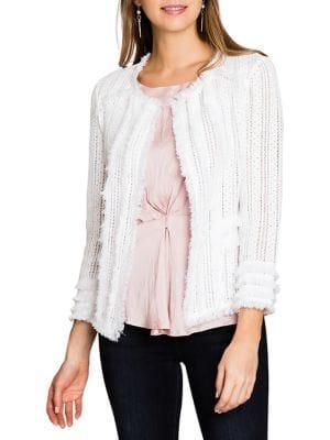 Nic+zoe Long -sleeve Frayed Cardigan