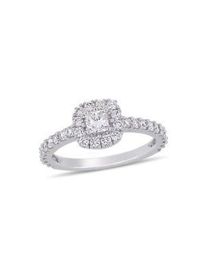 Sonatina 14k White Gold & Diamond Halo Engagement Ring