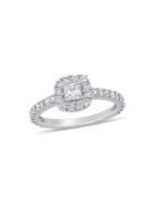 Sonatina 14k White Gold & Diamond Halo Engagement Ring