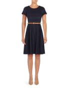 Chetta B Belted Fit-and-flare Dress