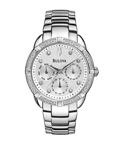 Bulova Ladies Diamond-embellished Stainless Steel Watch