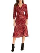 Rachel Roy Zebra-print Ruched Knee-length Dress