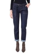 Liverpool Jeans Peyton Belted Boyfriend Indigo Rinse Jeans