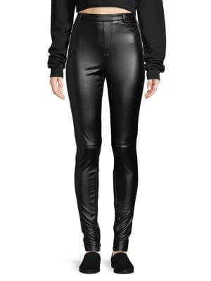 La La Anthony High-rise Stretch Vegan Leather Pants