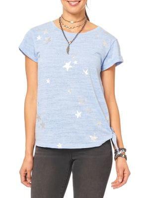 Democracy Star Foil Short Sleeve Top