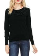 Vince Camuto Gilded Rose Faux Feather-trimmed Sweater