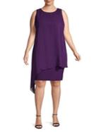 Tahari Arthur S. Levine Plus Overlay Shift Dress