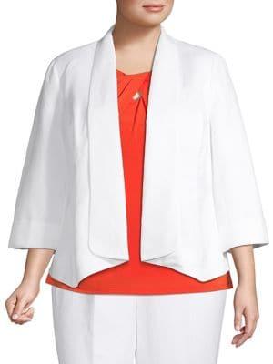 Kasper Plus Three-quarter Sleeve Blazer