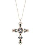 Marchesa Goldtone, Faux Pearl & Crystal Cross Pendant Necklace