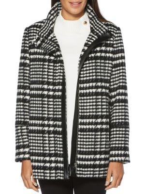 Rafaella Brushed Plaid Zip-front Jacket