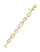 Cole Haan Metal Basics 12k Goldplated Round And Oval Chain Line Bracelet
