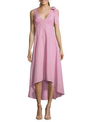 Nicole Miller New York Bow Striped Maxi Dress