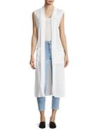 Vince Camuto Sleeveless Long Linen Cardigan