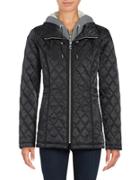 Vince Camuto ?mock-layered Hooded Quilted Jacket
