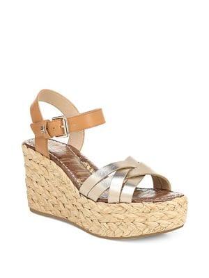 Sam Edelman Darline Leather Platform Wedge Espadrilles