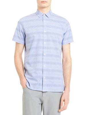 Calvin Klein Short-sleeve Dotted-stripe Shirt