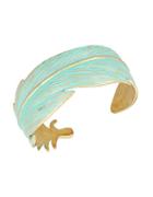Lucky Brand Sun Kissed Moments Dual-tone Patina Feather Cuff Bracelet