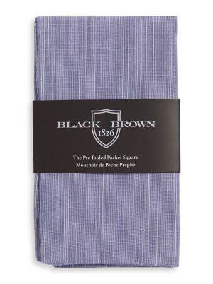 Black Brown Hambly Solid Pre-folded Pocket Square
