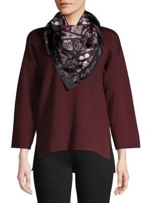 Karl Lagerfeld Paris Doodle Square Silk Scarf